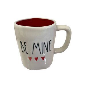 RAE Dunn Coffee Ceramic Mug Artisan Be Mine Red Hearts Mug 5.25"W  3.25"L  4.5"H